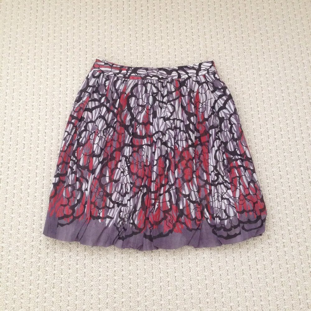 Elie Tahari multi-color print knee-length skirt with bubble hem